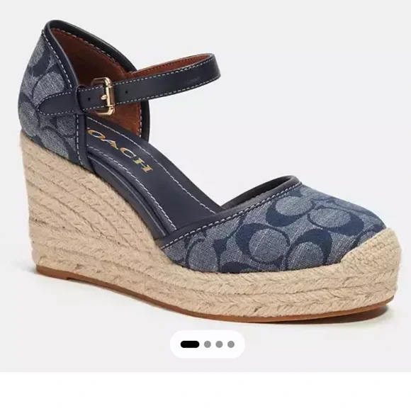 Coach Raine Signature Denim Espadrilles Size 7 NIB - Picture 3 of 3